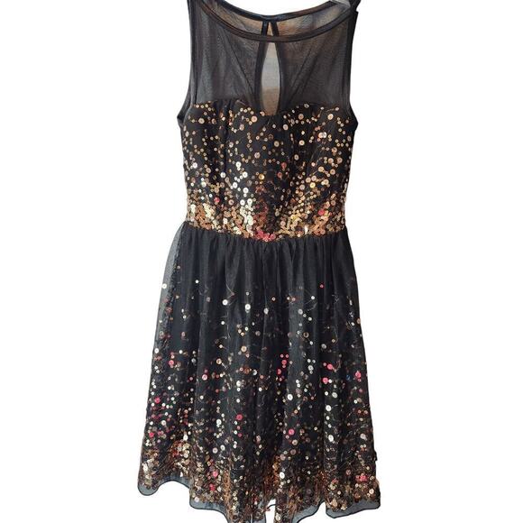 Crystal Doll size 5 black and gold prom, homecoming, cocktail party dress - Picture 2 of 12